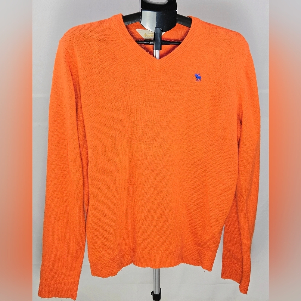Men's True Vintage Y2K Abercrombie & Fitch Wool Blend Preppy V-Neck Sweater, XL